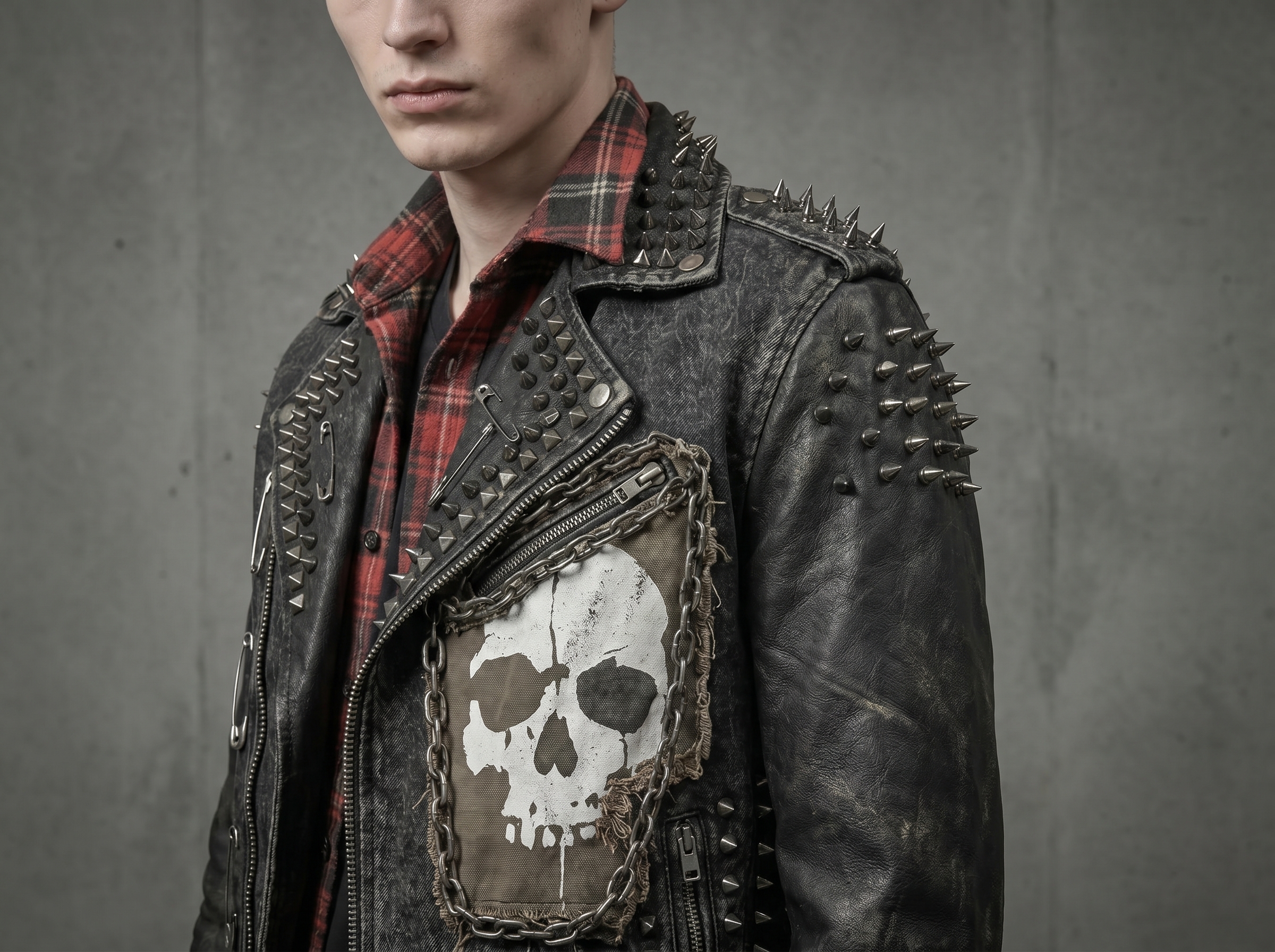 Brutalist Punk Studded Jacket