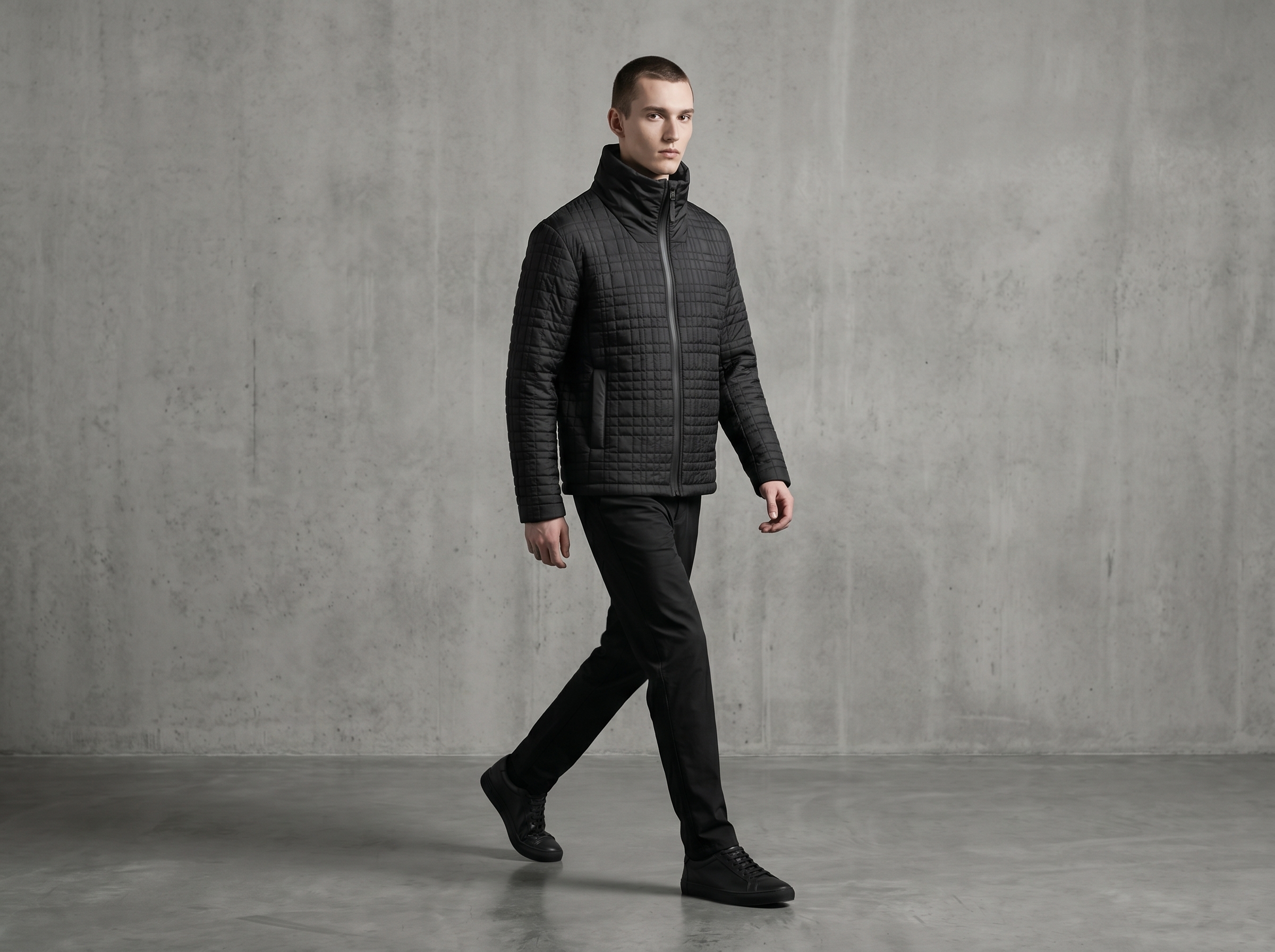 Funnel Neck Quilted Jacket