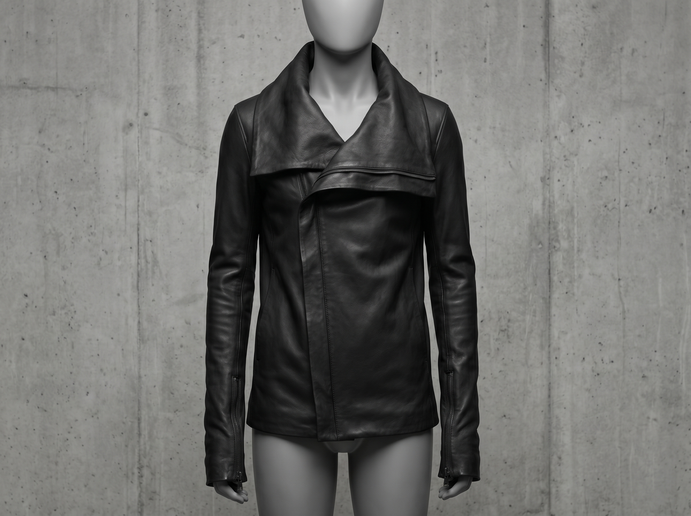 Avant-Garde Asymmetrical Leather Jacket