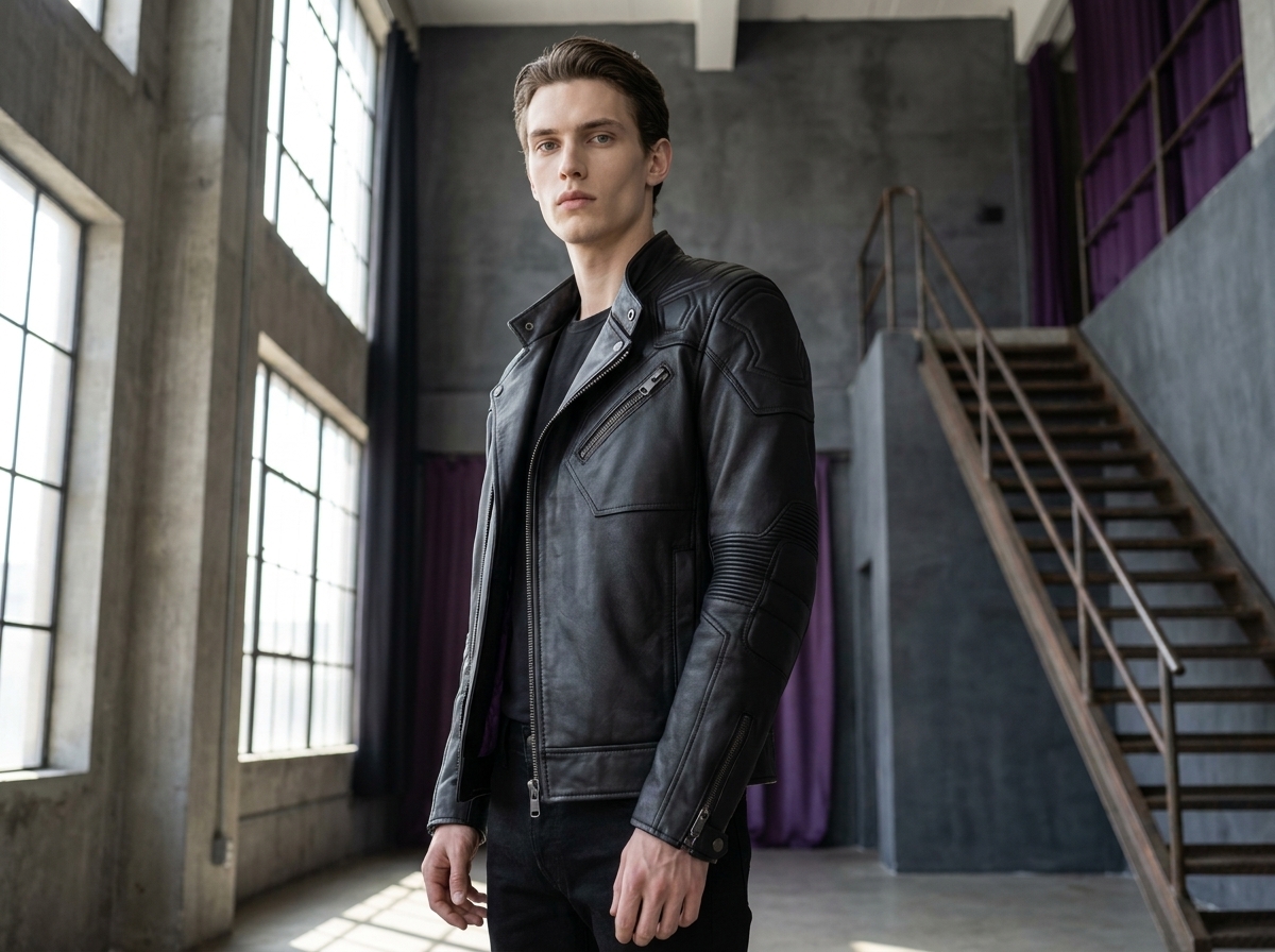 Cyberpunk Tactical Moto Leather Jacket